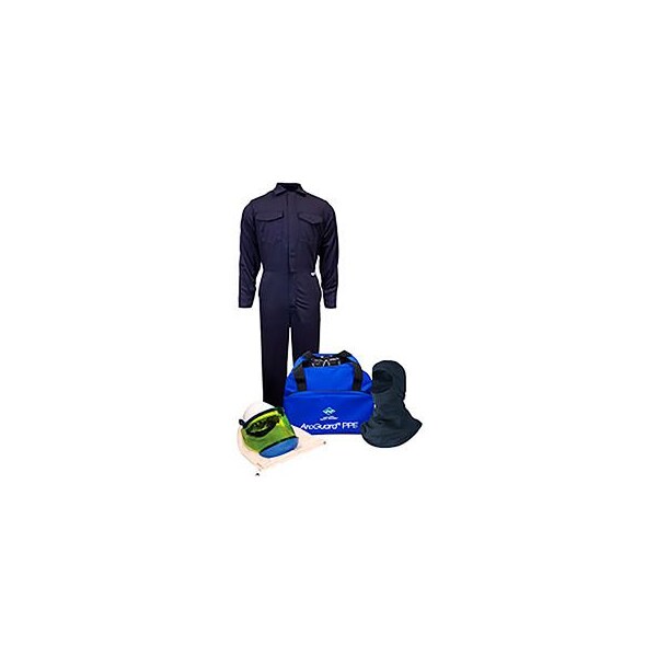National Safety Apparel ArcGuard KIT2CV08NGBLG 8 cal/cm2 Arc Flash Kit with FR Coverall and Balaclava, LG, No Gloves KIT2CV08NGBLG - main